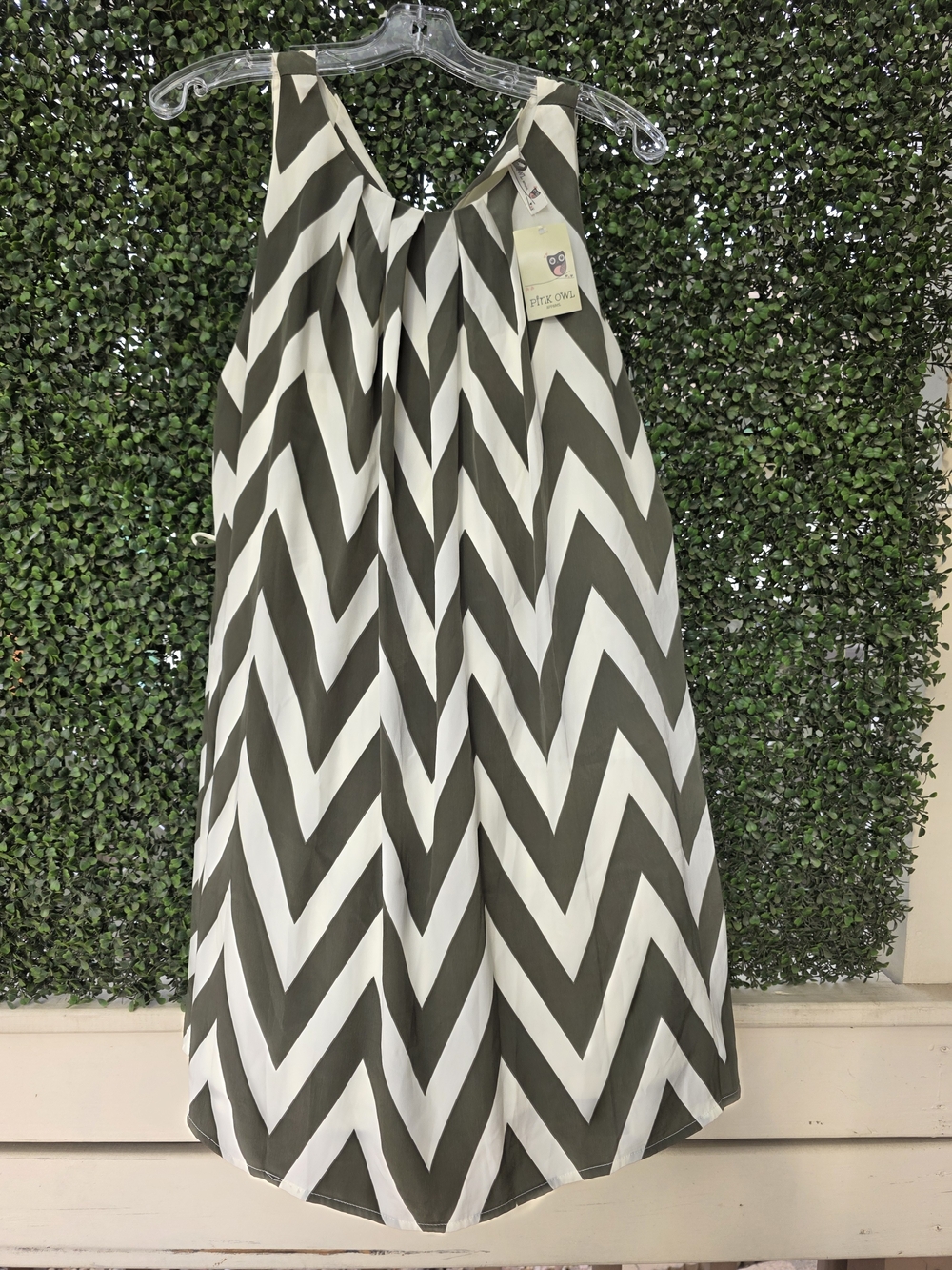 ​Pink Owl Chevron Tank Dress